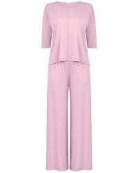 Oh!Zuza - Jackie Loungewear Pyjama Set With Wide-Leg Trousers – Lilac - Lyst