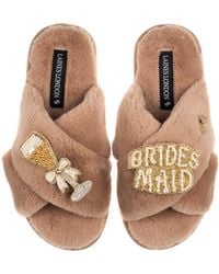 Laines London - Neutrals Classic Laines Slippers With Bridesmaid Brooches - Lyst