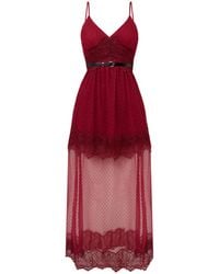 Sour Figs - Sheer Dotted Lace Layered Maxi Dress - Lyst