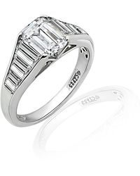 Diamonbliss - Emerald Cut Tapered Engagement Ring - Lyst