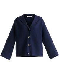 Paisie - Sailor Collar Ribbed Cardigan - Lyst