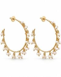 Lalinde - Lady Mini Pearls Hoops - Lyst