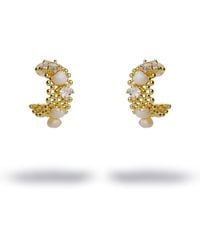 Ebru Jewelry - Pearl & Diamond Filigree Hoop Statement Earrings - Lyst