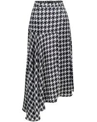 Smart and Joy - Trapeze Skirt With Plunging Hem And Houndstooth Print - Lyst