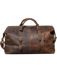 Touri - Zip Detail Genuine Leather Holdall - Lyst