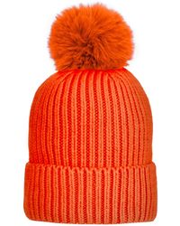 At Last - Super Soft Chunky Cashmere Mix Hat With Pom Pom - Lyst