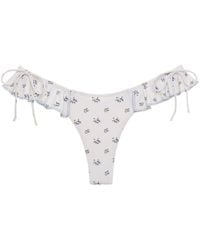 Montce - Heidi Floral Uno Ruffle Bows Bikini Bottom - Lyst