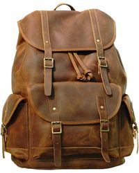 Touri - Military Style Leather Backpack - Lyst