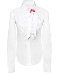 Madebyza - Pleated Statement Shirt With Handcrafted Oya Detail - Lyst