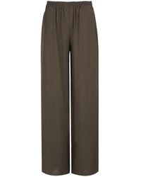 Conquista - Khaki Elegance Wide-Leg Trousers - Lyst