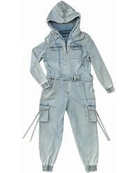 Circular Path - Terry Denim Jumpsuit - Lyst