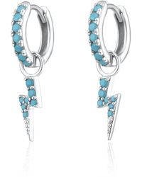 Scream Pretty - Lightning Bolt Charm Hoop Earrings - Lyst