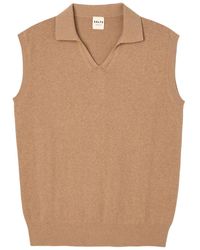 Salts Cashmere - Neutrals Polo Collar Tank - Lyst