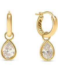 Esterah - Teardrop Cz Huggie Earrings - Lyst
