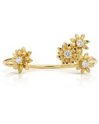 Unaloe - Crystal Floral Cuff Bracelet – -Plated Sterling - Lyst