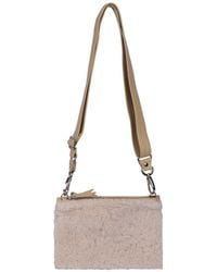 Owen Barry - Sheepskin Crossbody Clutch Pale Cream - Lyst