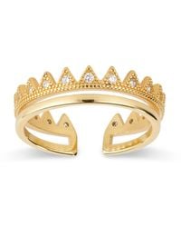 Elk & Bloom - 14K Dainty Crown Stacking Ring - Lyst