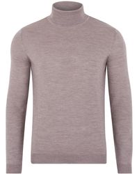 Paul James Knitwear - Neutrals Extra Fine Merino Wool Westonn Roll Neck Jumper - Lyst