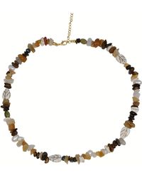 Ninemoo - Brown / Neutrals / Yellow Autumn Elegance Gemstone And Pearl Necklace - Lyst