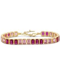 SHYMI - Bezel-Set Colored Emerald Tennis Bracelet - Lyst