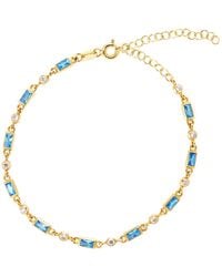 Ballinger Jewellery - Ballinger Fine Chain Bracelet Aquamarine March Birthstone - Lyst