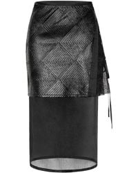 LAHIVE - Encounter Double Layer Vegan Leather Skirt - Lyst