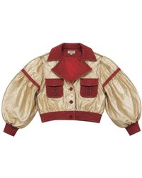 Zasta Studio - Sentinel Leather Crop Bomber Jacket - Lyst