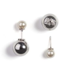 Kasun - Orb & Ivory Pearl Stud Earrings - Lyst