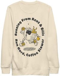 Anchor and Crew - Neutrals Bone Gustatory Coffee Over Bills Cotton Blend Embroidered Sweatshirt - Lyst