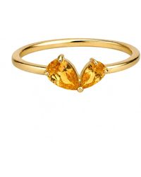 Belinda Jewelz - Citrine Heart Toi Et Moi Birthstone Ring - Lyst