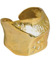 Janus Edinburgh - Sterling Vermeil Nevis Textured Organic Shaped Chunky Ring Adjustable - Lyst