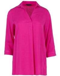 Conquista - Relaxed Viscose V-Neck Blouse - Lyst