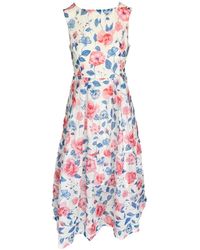 Haris Cotton - Printed Silk Blend Maxi Sleeveless Dress With Elastic Back Waist Wild Rose - Lyst