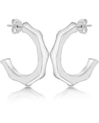 Posh Totty Designs - Sterling Silver Bamboo Hoop Earrings - Lyst