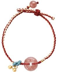 seree - Kids Cherry Charm Strawberry Quartz Woven Bracelet Anklet - Lyst