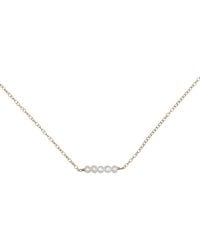 Kiri & Belle - Eliana Tiny Pearl Bar Filled Necklace - Lyst