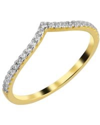 Spero London - Pave Wishbone V Sterling Ring - Lyst