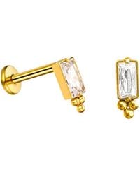 Mickey's Girl - Baguette Flat Back Earrings - Lyst