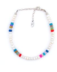 Kris Nations - Button Freshwater Pearls & African Opal Beaded Bracelet - Lyst