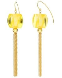 Gold & Honey - Tassel Bead Drop Earrings - Lyst