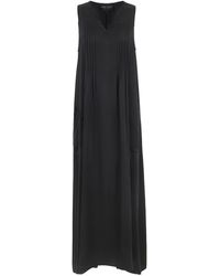 Lindsay Nicholas New York Maxi Dress In Black Silk Satin