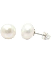 Harfi - Handpicked Freshwater Pearl Stud Earrings - Lyst