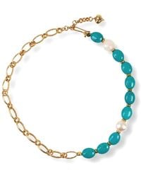 LINYA JEWELLERY - Chain Pearl Necklace - Lyst