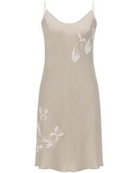 Bocan Couture - Neutrals Miss Elia Short Rayon Nightgown With Lace - Lyst