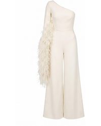 Nomi Fame - Nymph Creamy One Sleeve Asymmetric Neckline Jumpsuit - Lyst