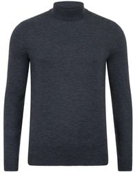 Paul James Knitwear - Extra Fine Merino Wool Mock Turtleneck Shaw Jumper - Lyst