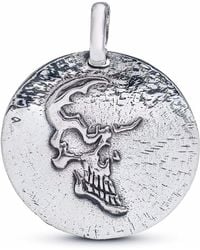 German Kabirski - Dhara Oxidized Sterling Round Pendant With Half Skull Relief - Lyst