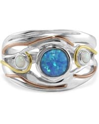 Isla Silver - Opal Trio Statement Ring - Lyst