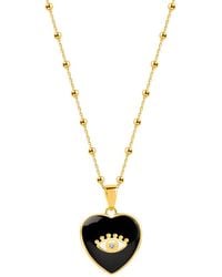 Karma and Luck - Onyx Heart Evil Eye Necklace – Love & Protection Jewelry – Grounded - Lyst