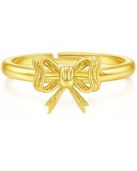 Unaloe - Sterling With Plated Bow Ring – Romantic, Elegant, Adjustable - Lyst